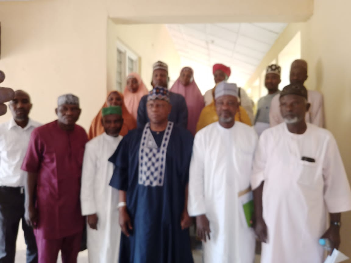 Posed with the Honourable Commissioner, Gombe State Ministry of Trade, Industry and Tourism Alhaji Sani Muhammad Aliyu, the Permanent Secretary Alhaji Babayo Hassan Abubakar, some Directors of the Ministry and Gombe State EXCO of the Association after a strategic meeting in Gombe as the State is the major producer of Sunflower in Nigeria